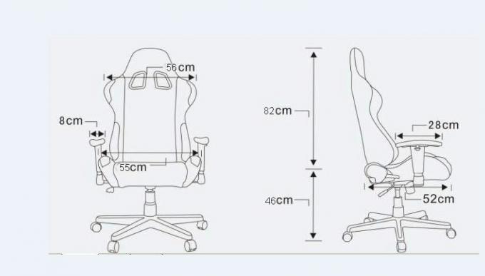 Прочный стул офиса PU кожаный регулируемый для работы, изучения, остальных и сна